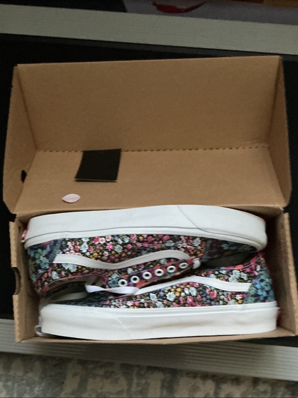 Vans Floral High-Top Sneakers - Black, Pink, Blue, Teal - Picture 3 of 4